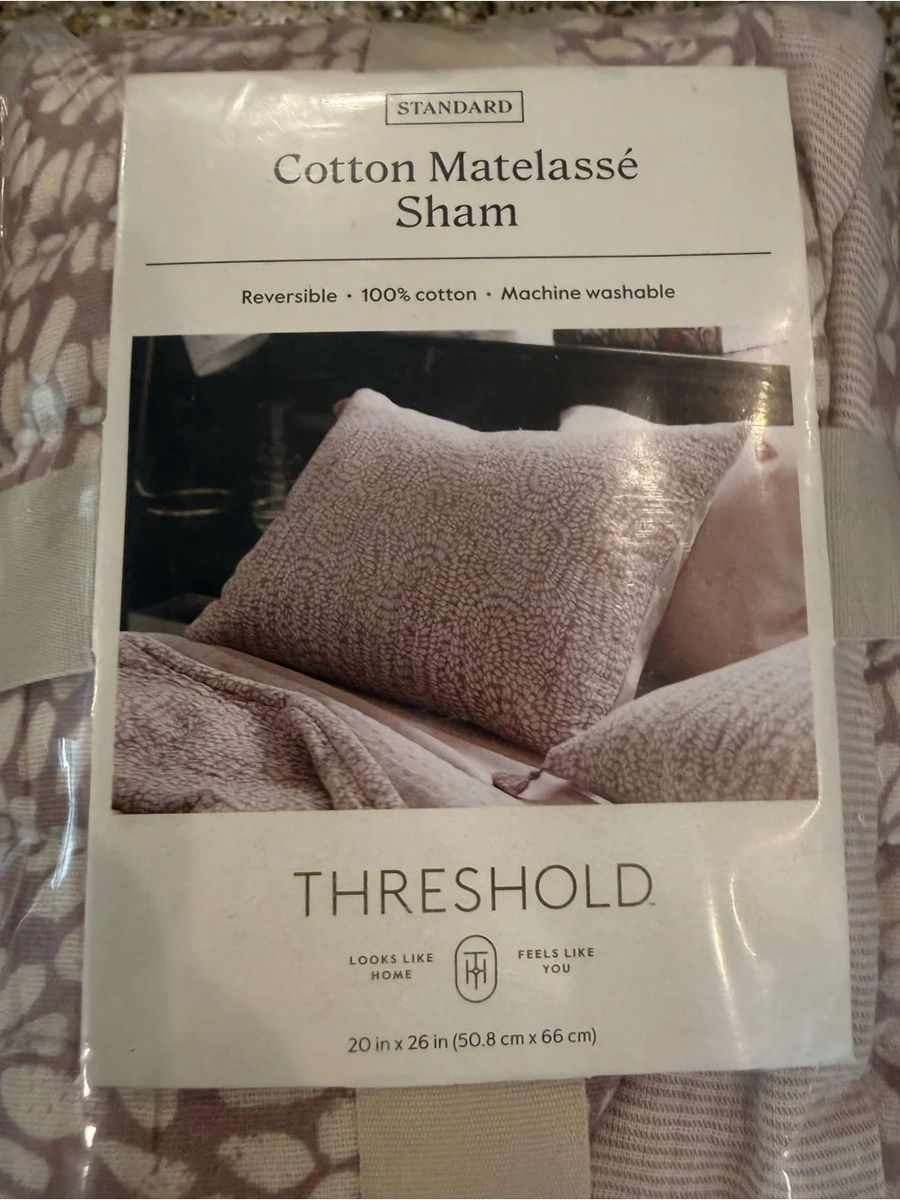 Threshold Standard Cotton Matelasse Pillow Sham 20x26